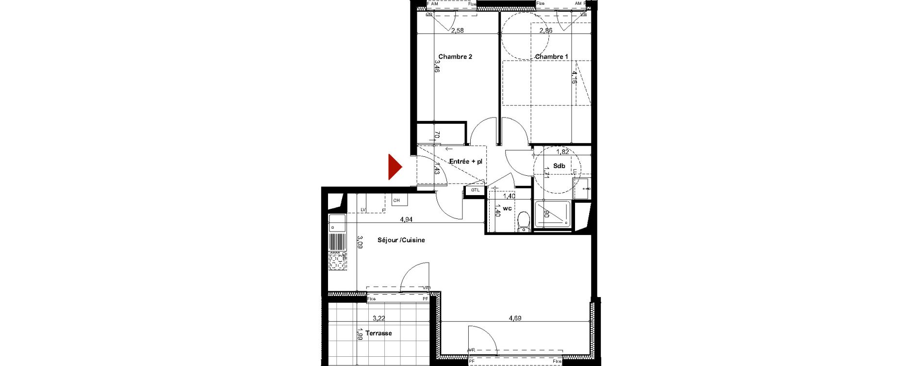 Appartement T3 de 64,05 m2 &agrave; Dinard Saint enogat