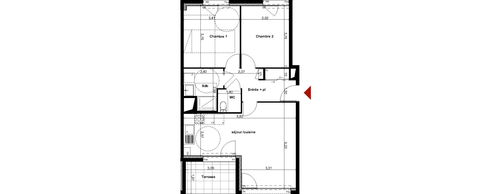 Appartement T3 de 64,14 m2 &agrave; Dinard Saint enogat