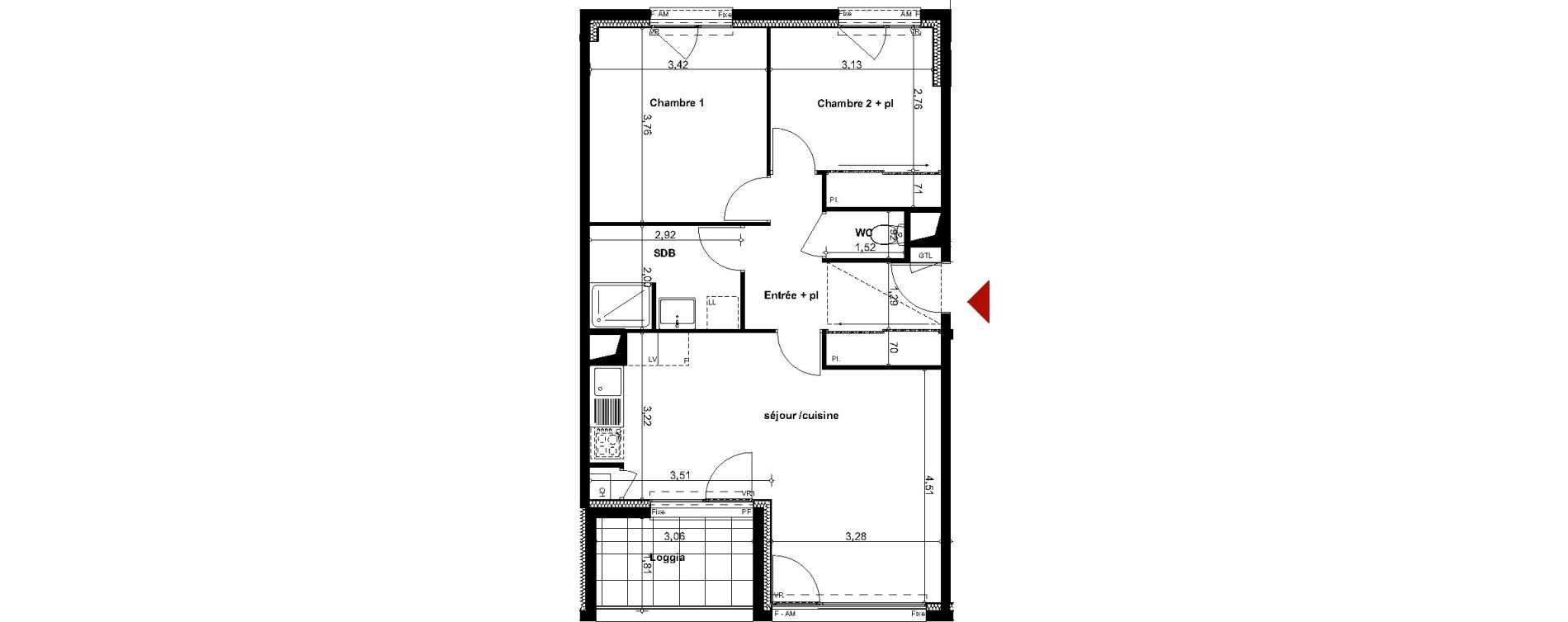 Appartement T3 de 65,49 m2 &agrave; Dinard Saint enogat
