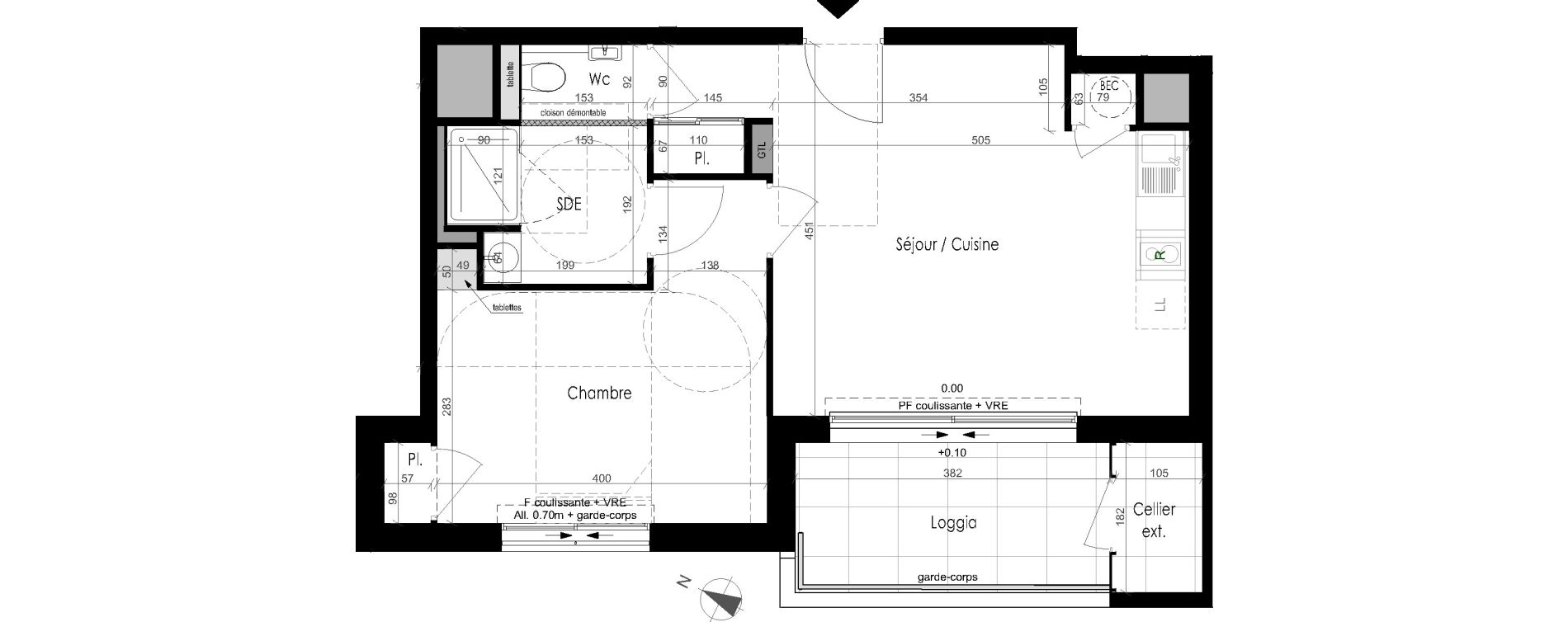 Appartement T2 de 43,54 m2 &agrave; Dinard Saint enogat