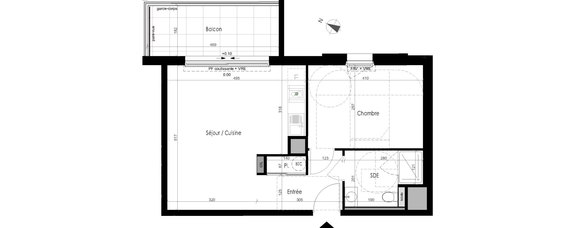 Appartement T2 de 44,61 m2 &agrave; Dinard Saint enogat