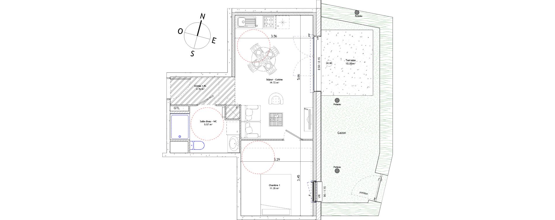 Appartement T2 de 40,40 m2 &agrave; Foug&egrave;res Centre