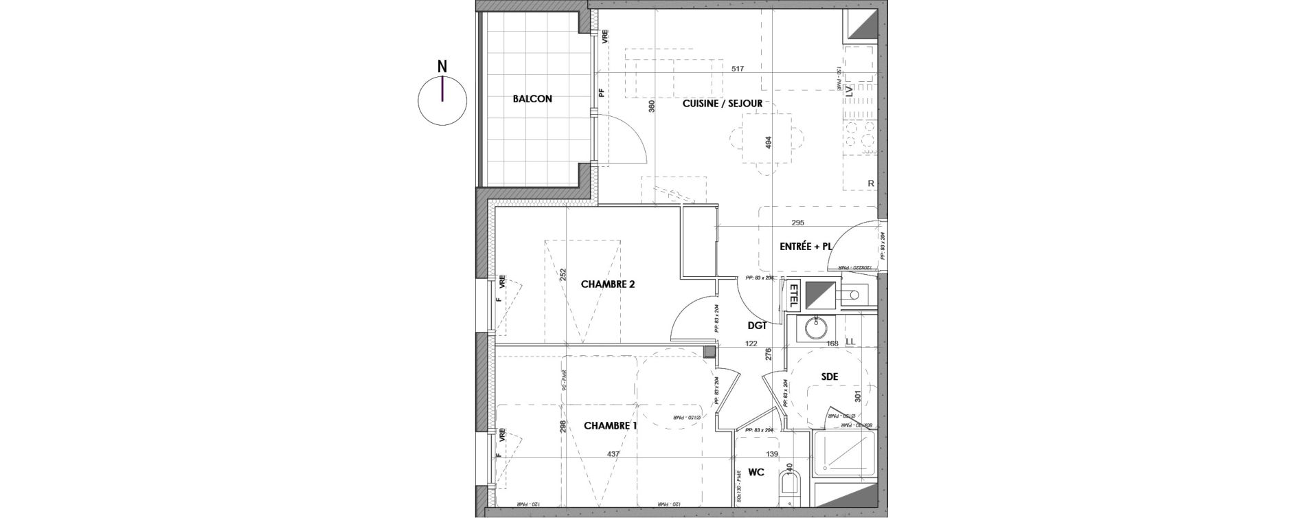 Appartement T3 de 54,85 m2 &agrave; G&eacute;vez&eacute; Centre