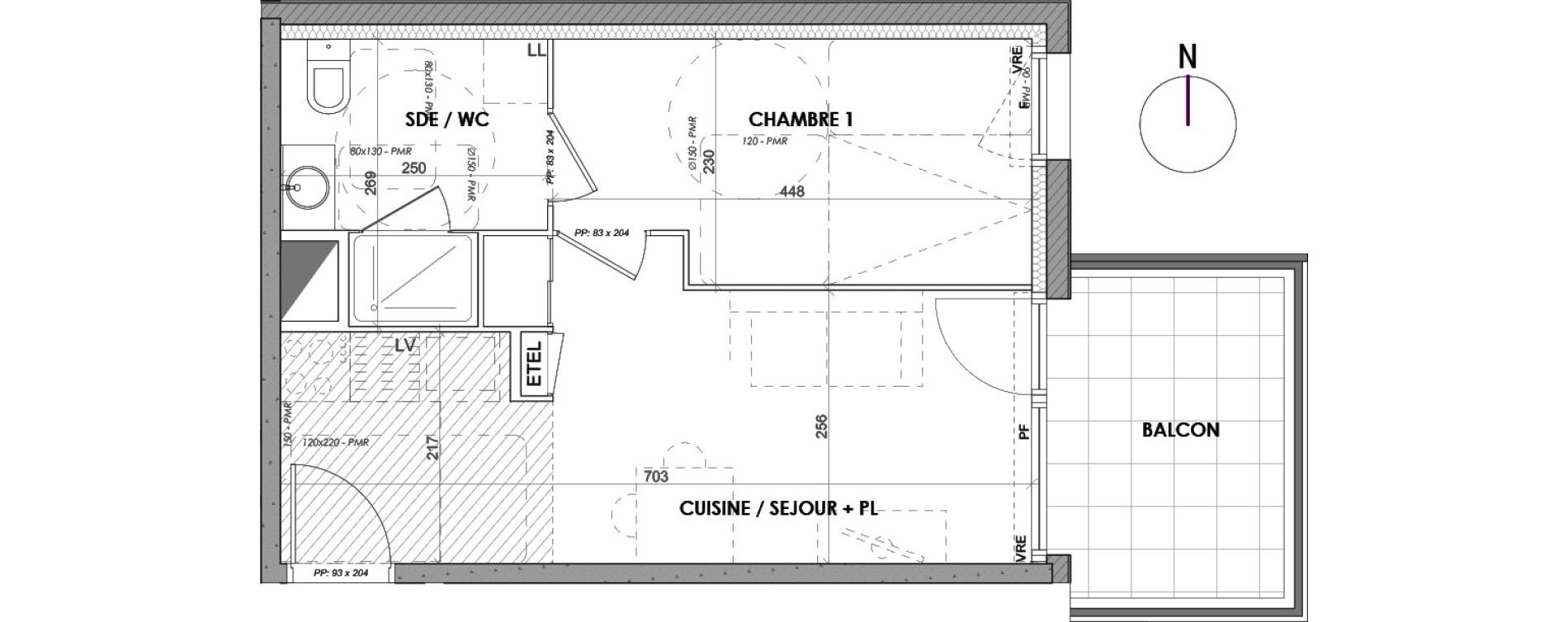Appartement T2 de 33,05 m2 &agrave; G&eacute;vez&eacute; Centre