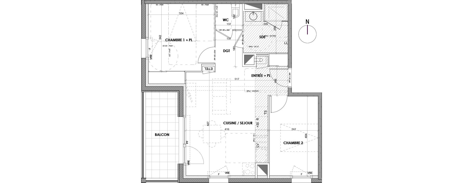 Appartement T3 de 56,25 m2 &agrave; G&eacute;vez&eacute; Centre