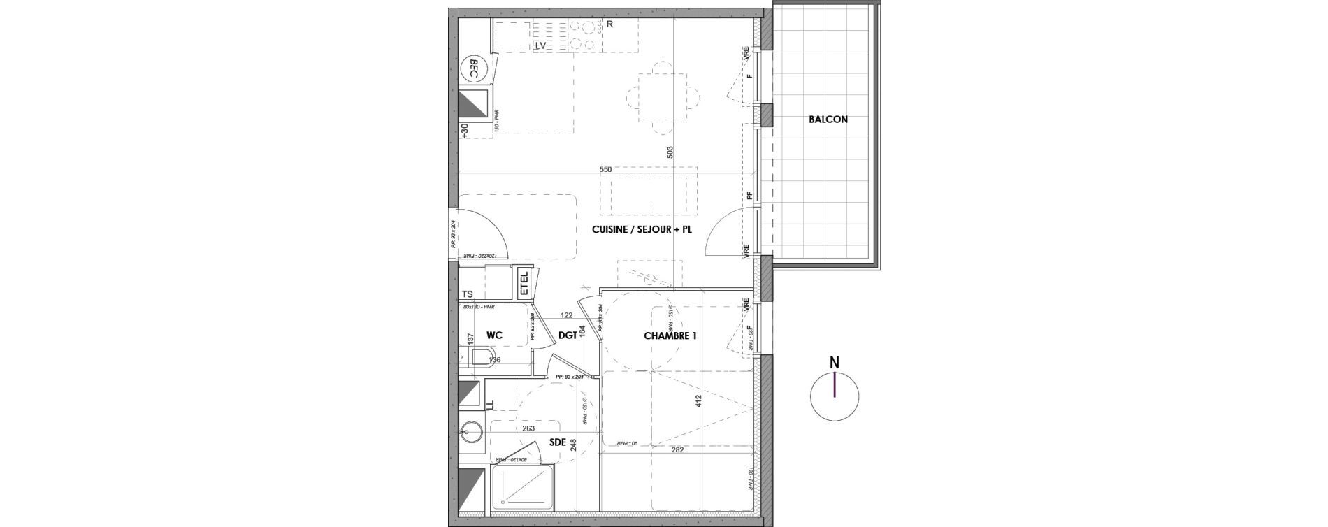 Appartement T2 de 48,15 m2 &agrave; G&eacute;vez&eacute; Centre