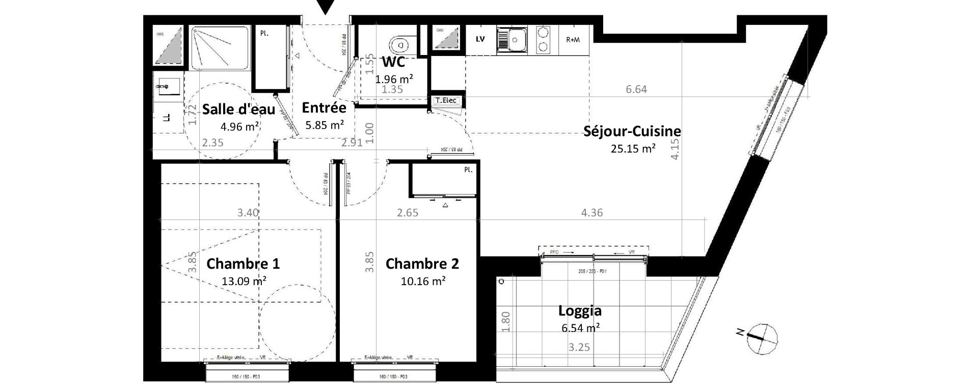 Appartement T3 de 61,17 m2 &agrave; G&eacute;vez&eacute; Centre