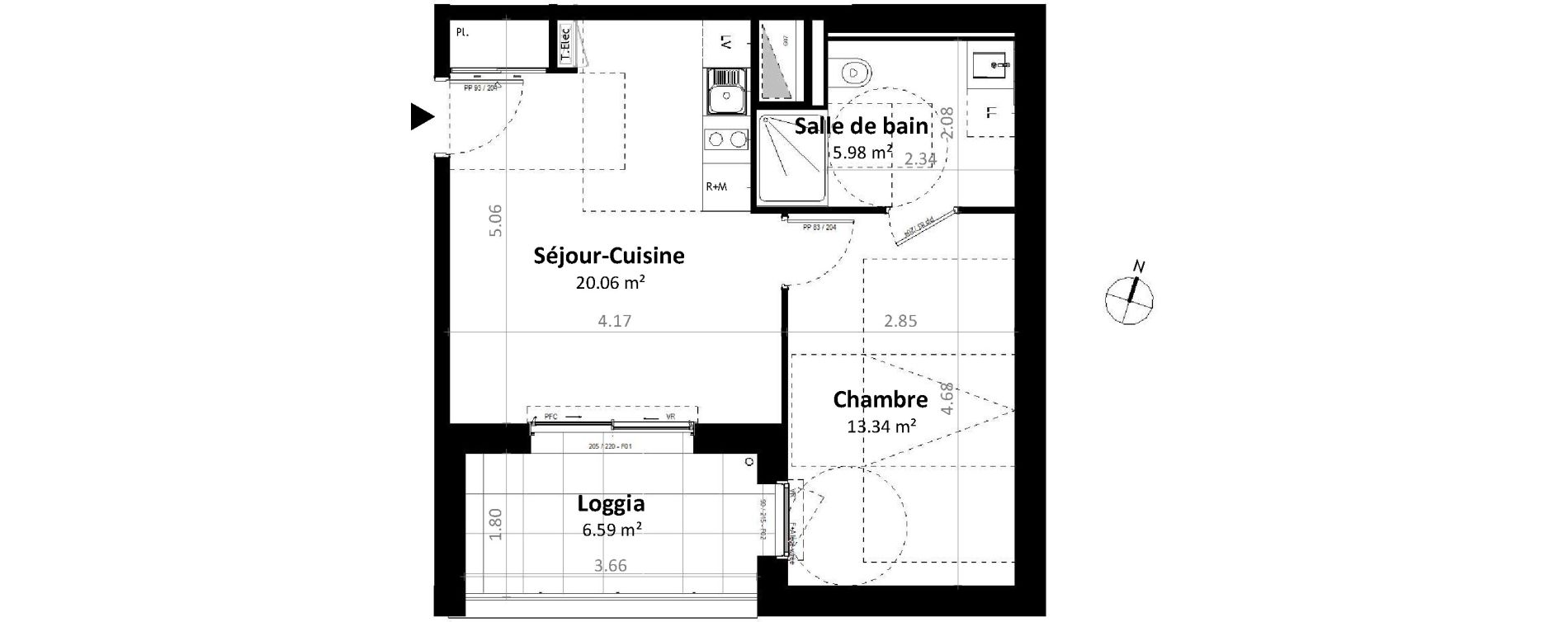 Appartement T2 de 39,38 m2 &agrave; G&eacute;vez&eacute; Centre