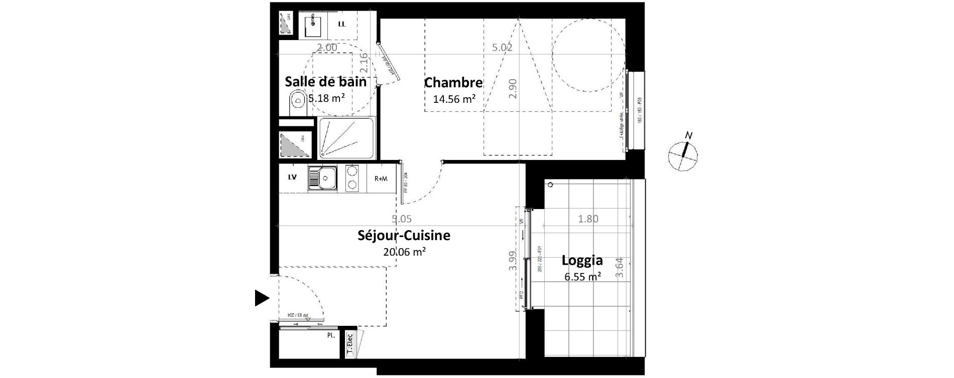 Appartement T2 de 39,80 m2 &agrave; G&eacute;vez&eacute; Centre