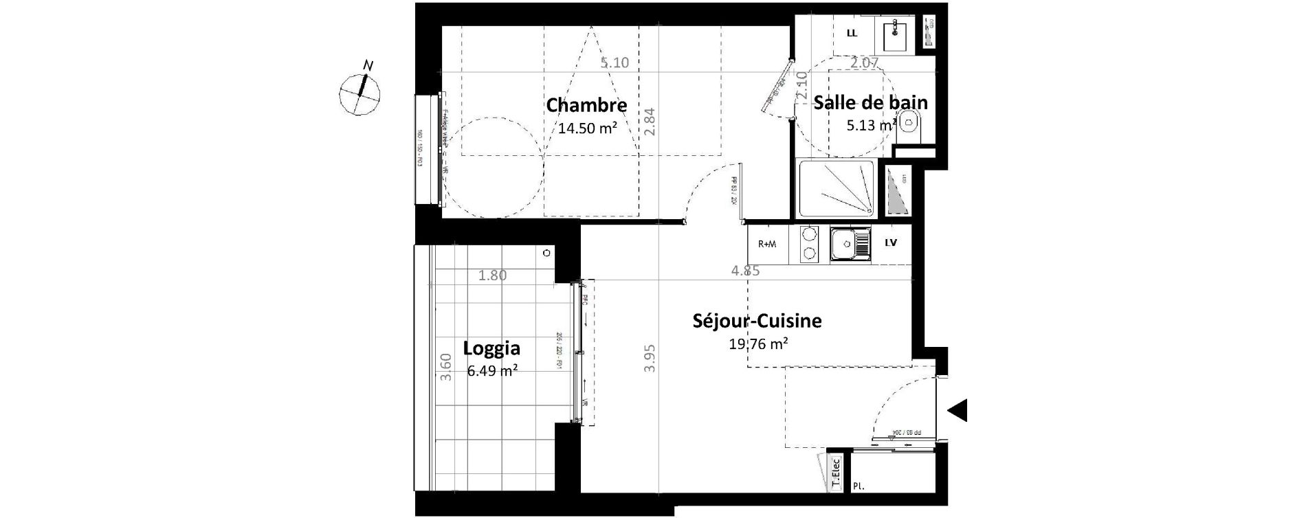 Appartement T2 de 39,39 m2 &agrave; G&eacute;vez&eacute; Centre