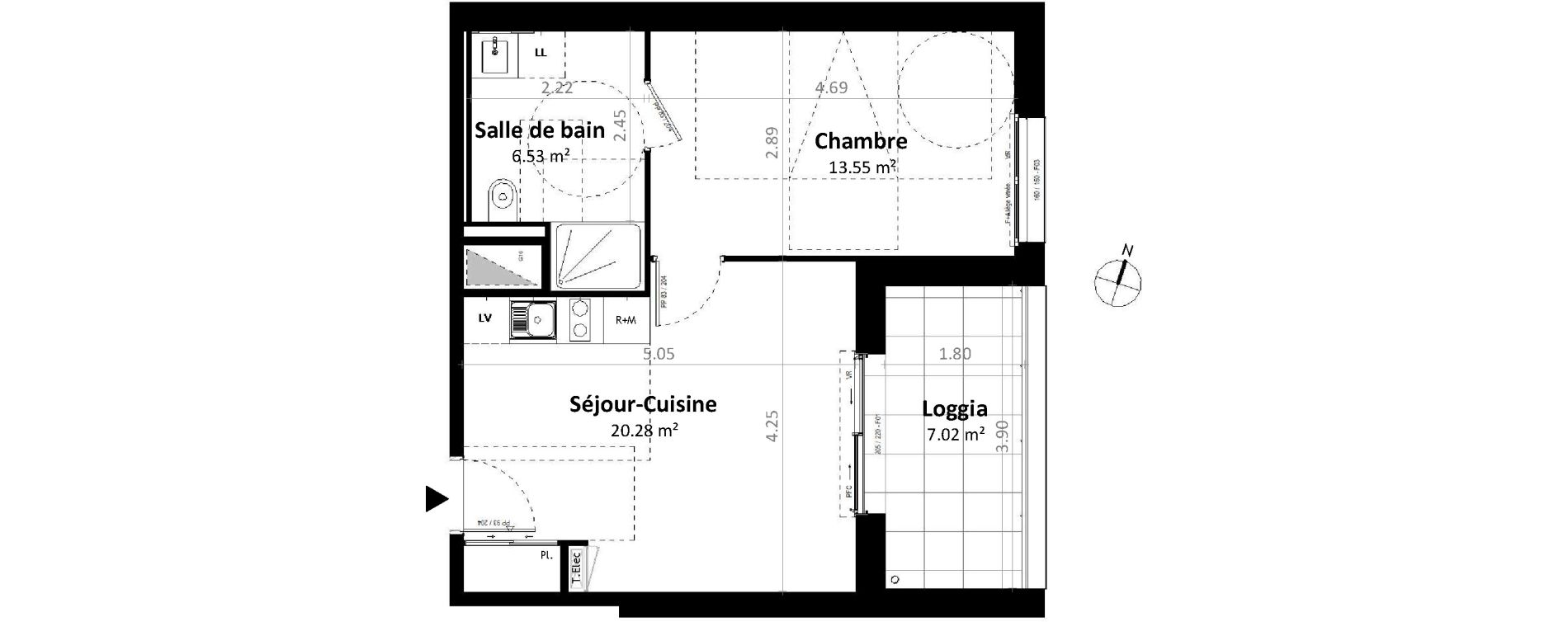 Appartement T2 de 40,37 m2 &agrave; G&eacute;vez&eacute; Centre