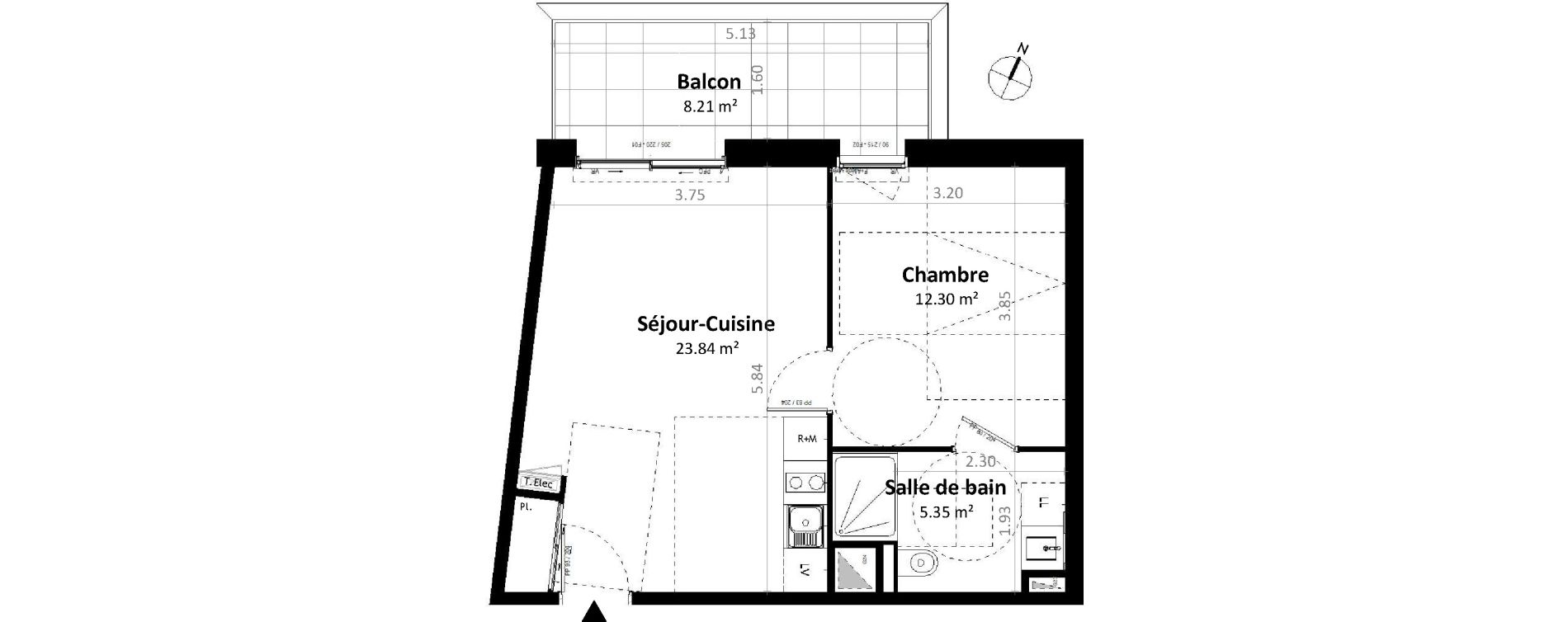 Appartement T2 de 41,49 m2 &agrave; G&eacute;vez&eacute; Centre
