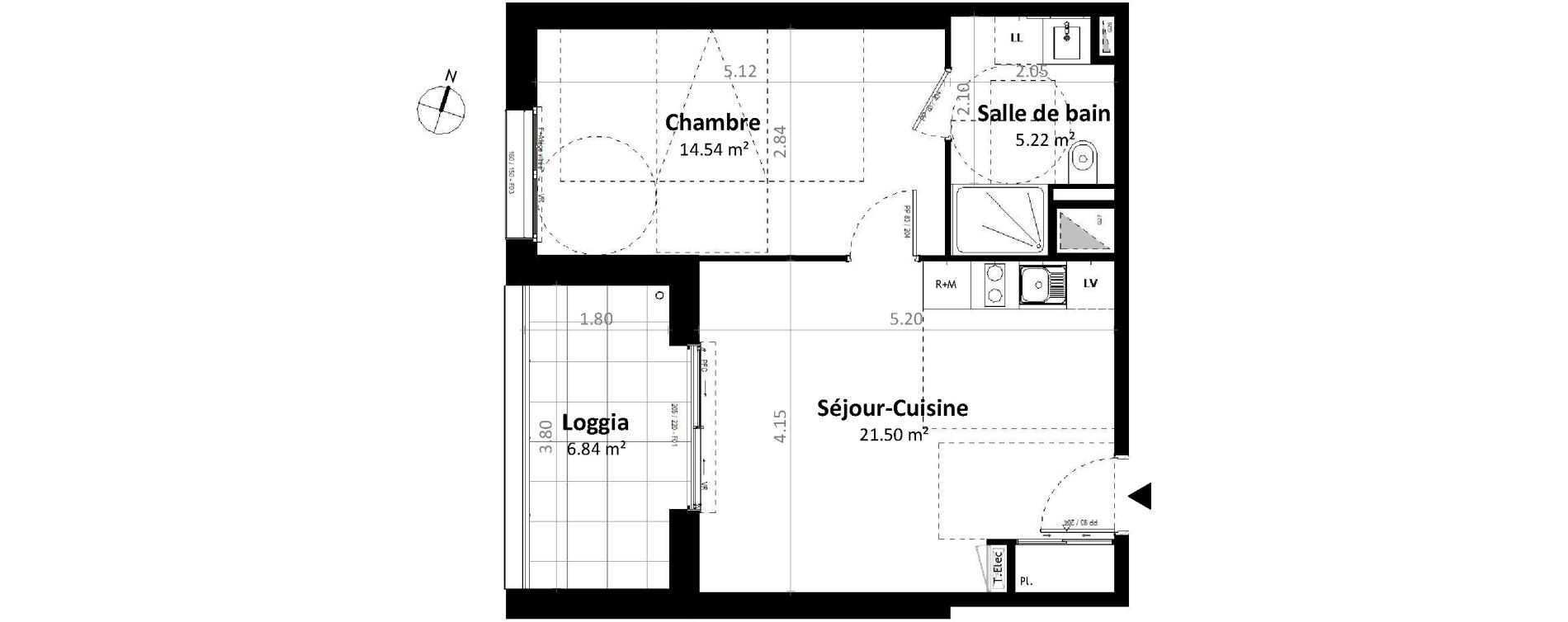 Appartement T2 de 41,26 m2 &agrave; G&eacute;vez&eacute; Centre