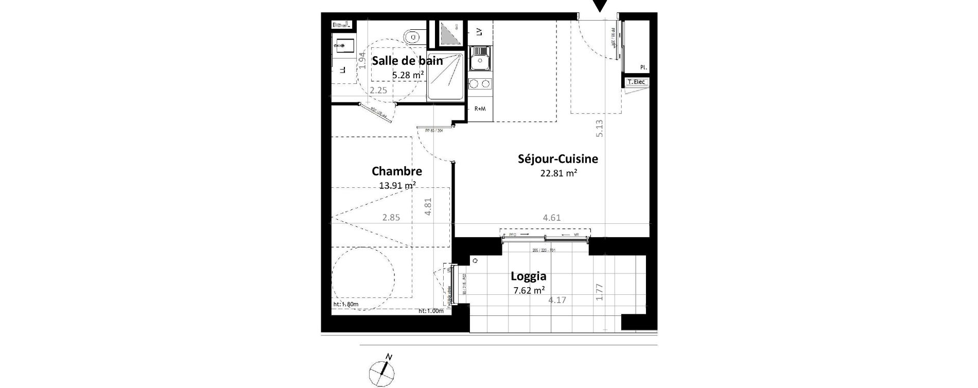 Appartement T2 de 42,01 m2 &agrave; G&eacute;vez&eacute; Centre