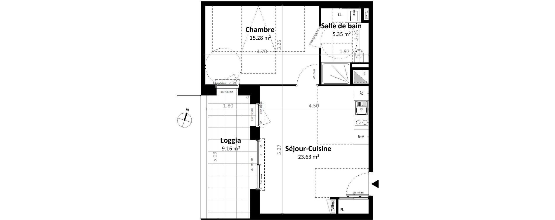 Appartement T2 de 44,26 m2 &agrave; G&eacute;vez&eacute; Centre