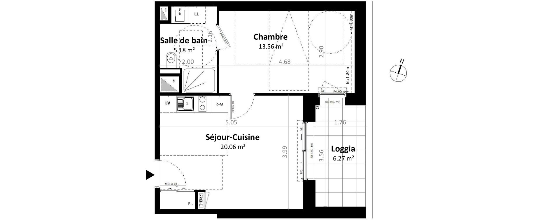 Appartement T2 de 38,80 m2 &agrave; G&eacute;vez&eacute; Centre