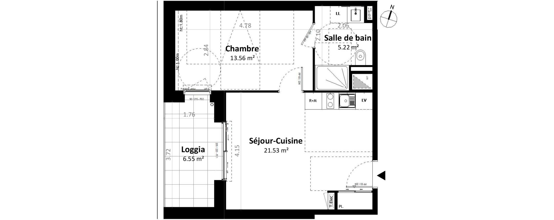Appartement T2 de 40,31 m2 &agrave; G&eacute;vez&eacute; Centre