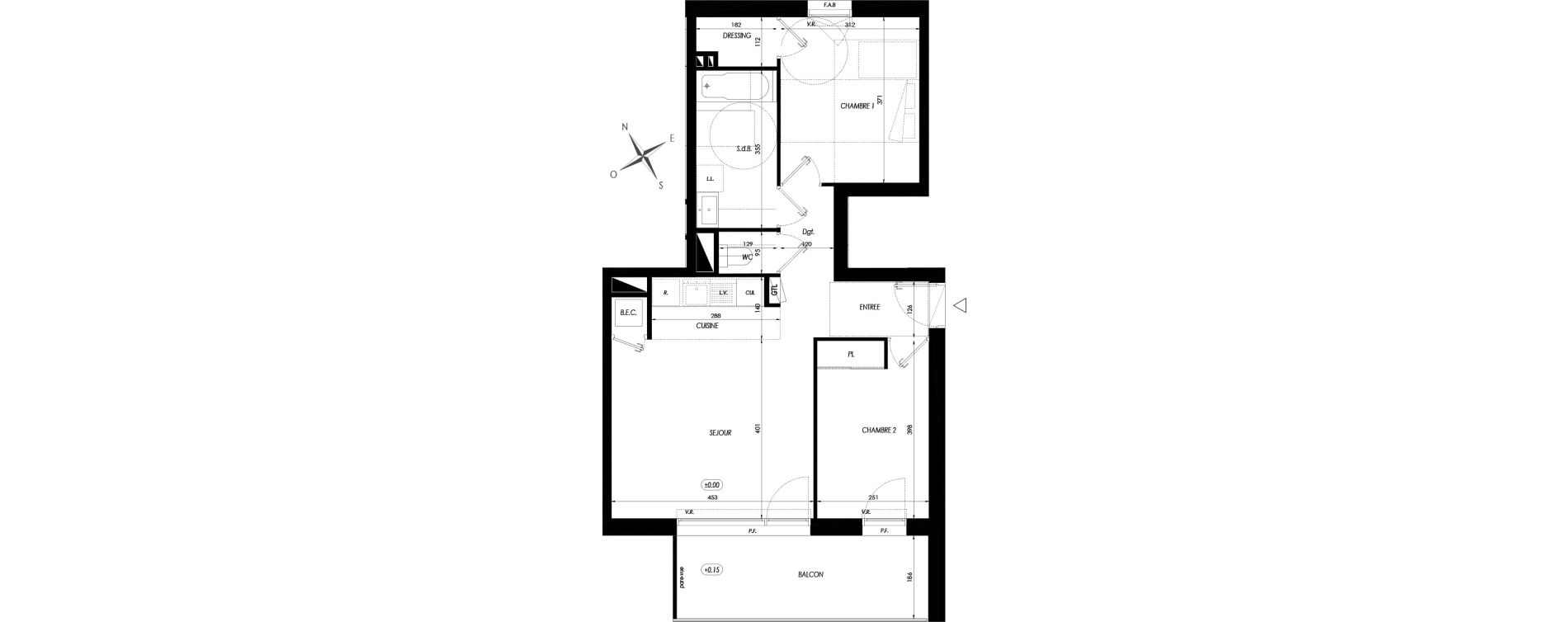 Appartement T3 de 60,55 m2 &agrave; Guichen Centre
