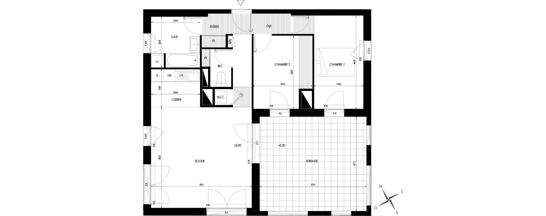 Appartement T3 de 70,19 m2 &agrave; Guichen Centre