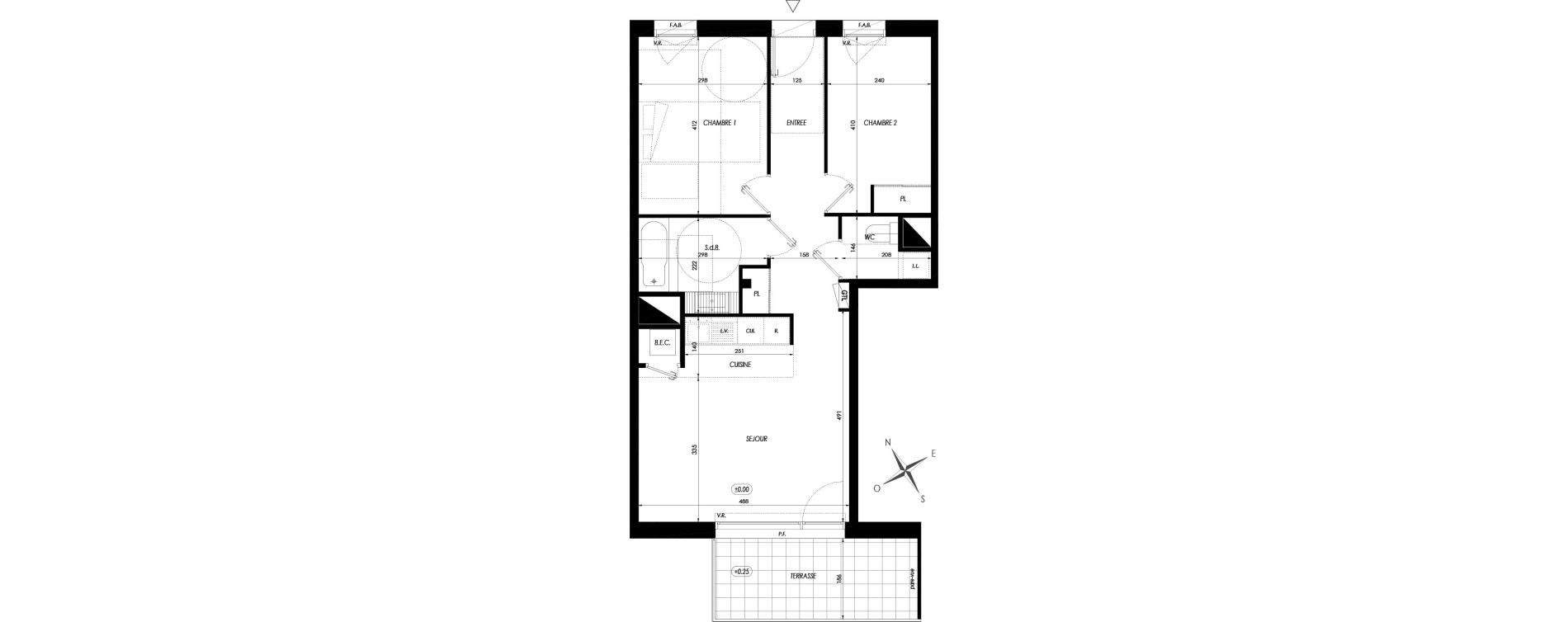 Appartement T3 de 61,94 m2 &agrave; Guichen Centre