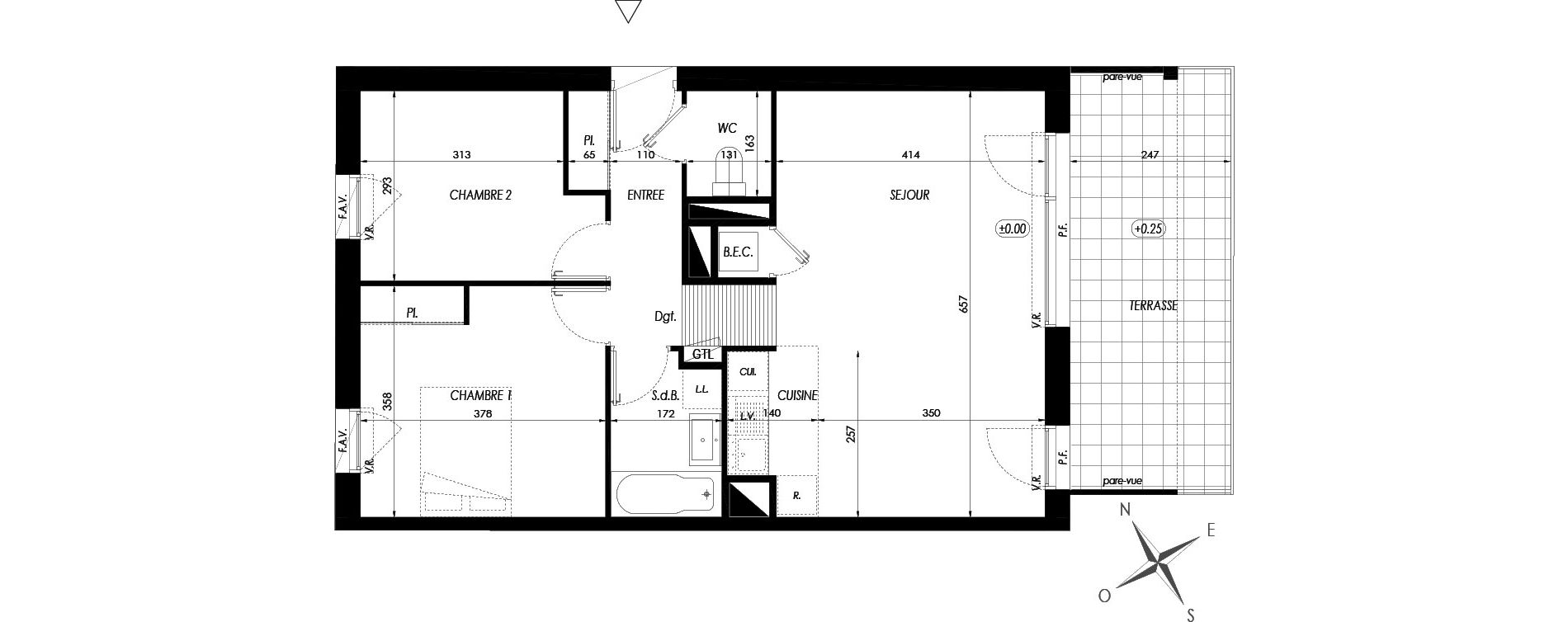 Appartement T3 de 65,93 m2 &agrave; Guichen Centre