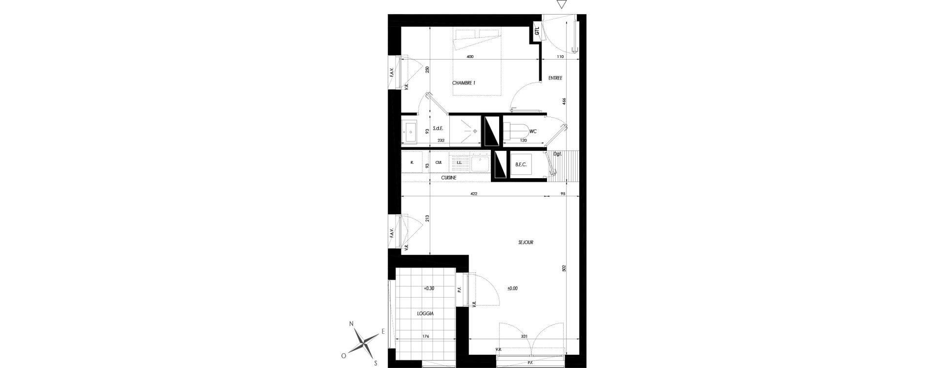 Appartement T2 de 41,50 m2 &agrave; Guichen Centre