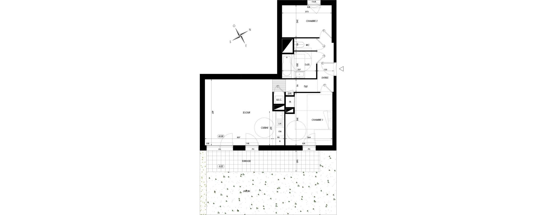 Appartement T3 de 65,37 m2 &agrave; Guichen Centre