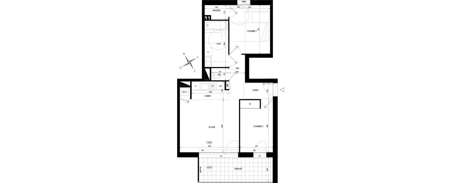 Appartement T3 de 60,54 m2 &agrave; Guichen Centre
