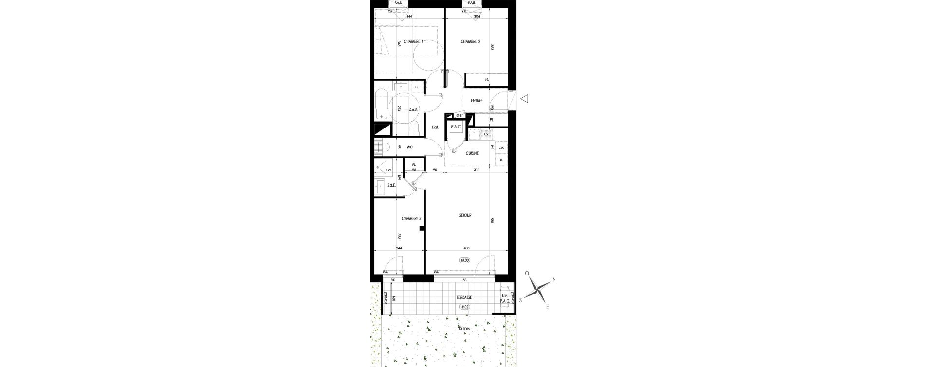Appartement T4 de 82,19 m2 &agrave; Guichen Centre