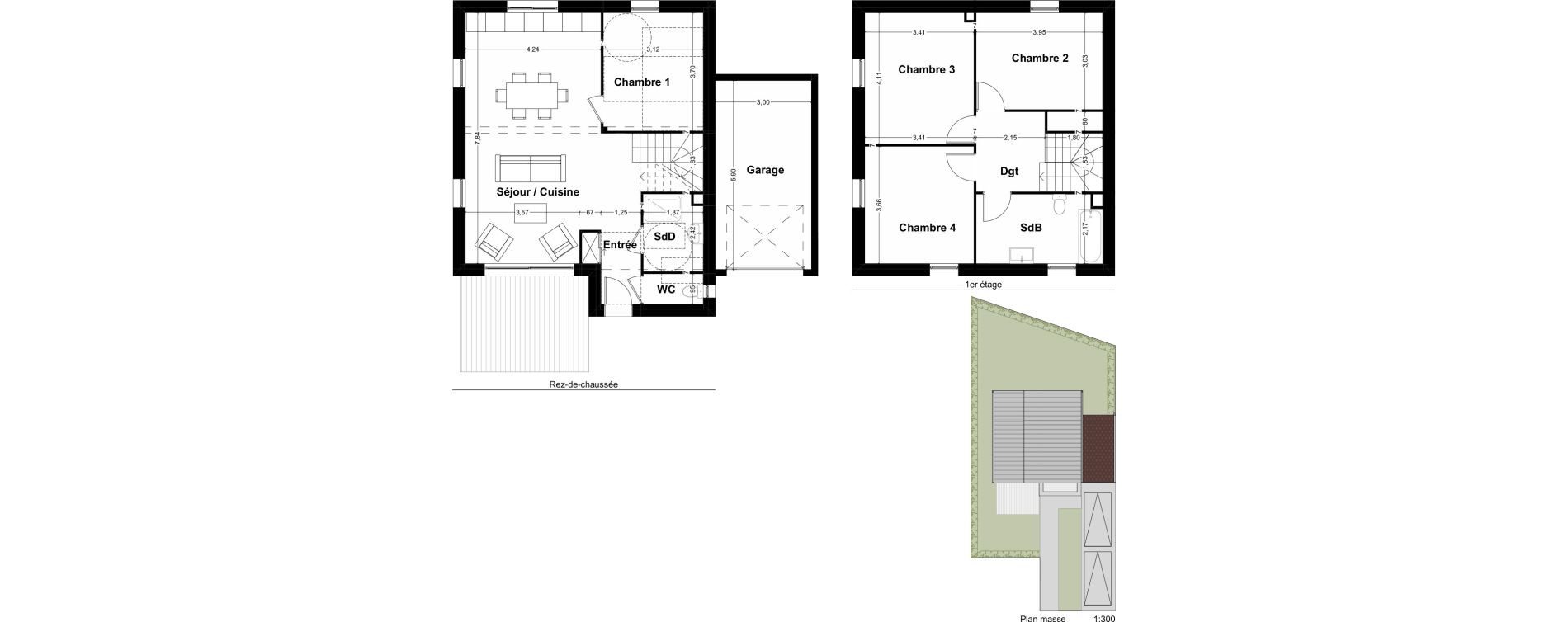 Maison T5 de 111,75 m2 &agrave; La M&eacute;zi&egrave;re Centre