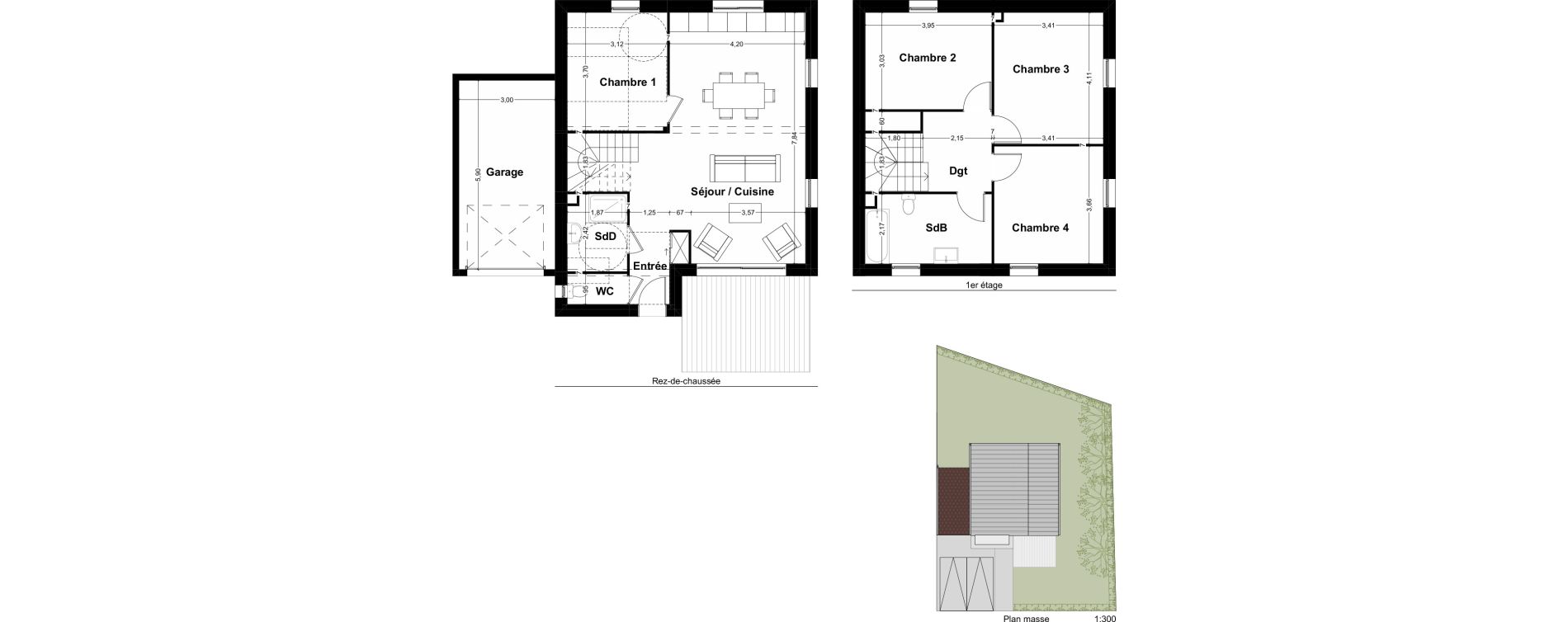 Maison T5 de 111,75 m2 &agrave; La M&eacute;zi&egrave;re Centre