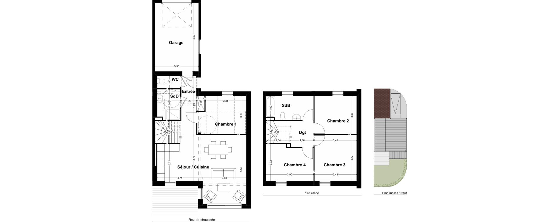 Maison T5 de 104,10 m2 &agrave; La M&eacute;zi&egrave;re Centre