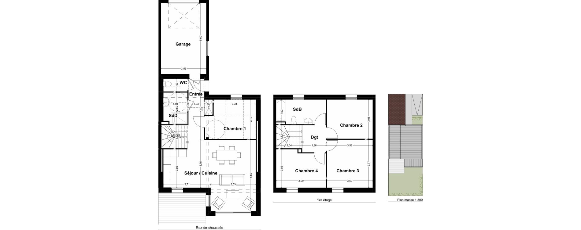 Maison T5 de 105,19 m2 &agrave; La M&eacute;zi&egrave;re Centre