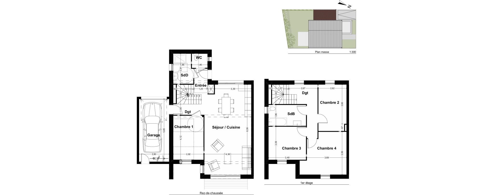 Maison T5 de 113,11 m2 &agrave; La M&eacute;zi&egrave;re Centre