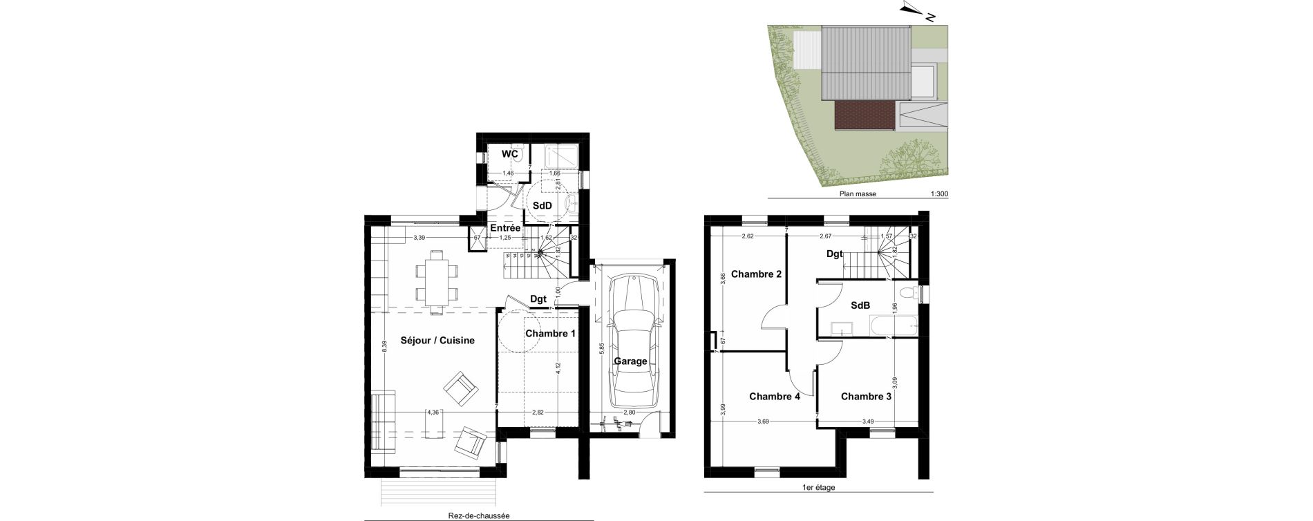 Maison T5 de 113,11 m2 &agrave; La M&eacute;zi&egrave;re Centre