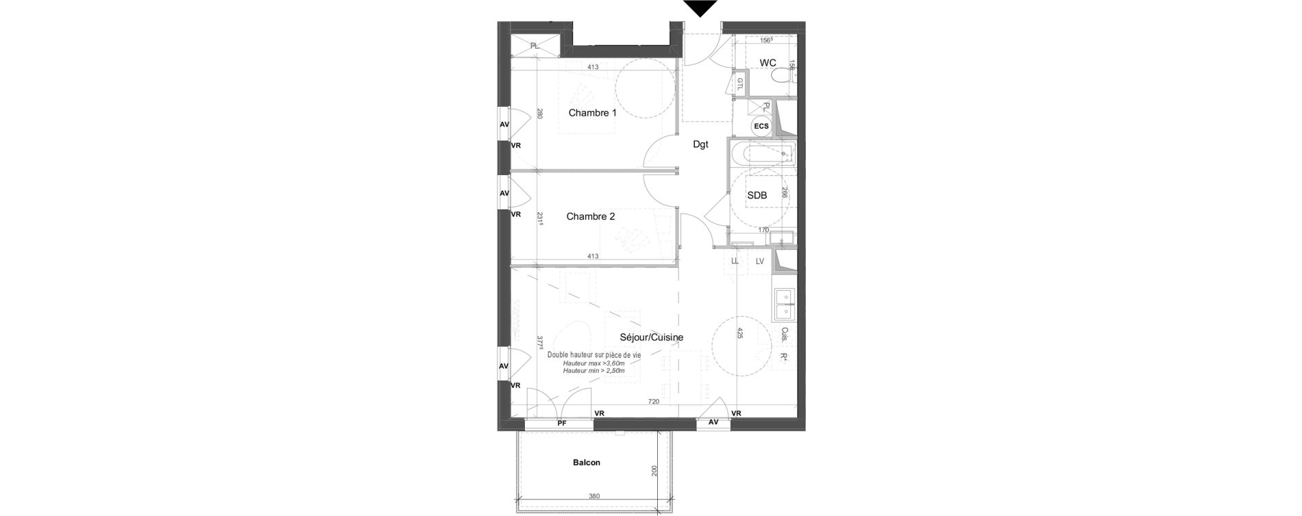 Appartement T3 de 64,16 m2 au Rheu La tr&eacute;meli&egrave;re