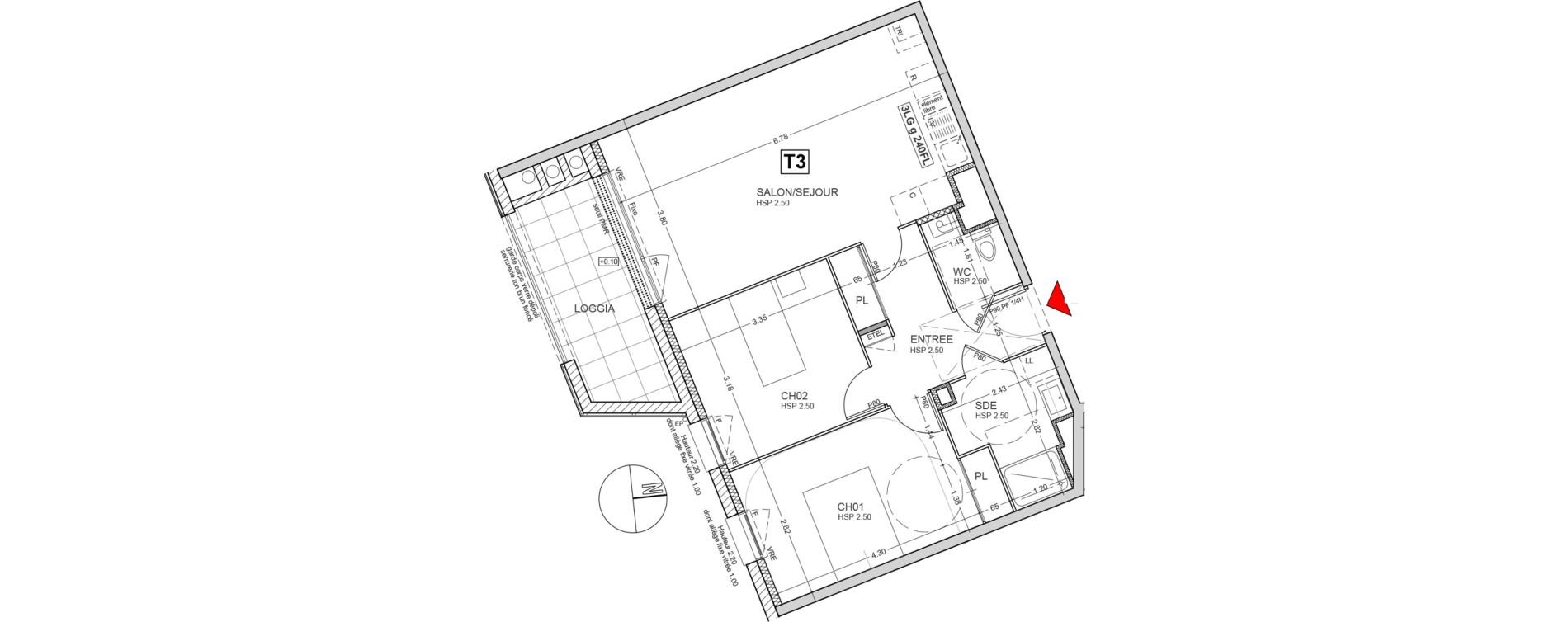 Appartement T3 de 63,84 m2 au Rheu Centre