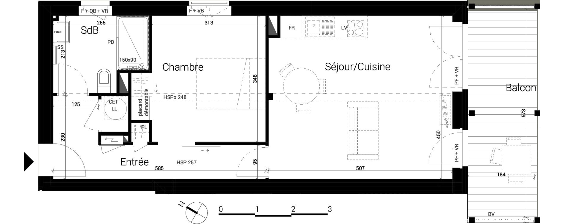Appartement T2 de 47,60 m2 au Rheu La tr&eacute;meli&egrave;re
