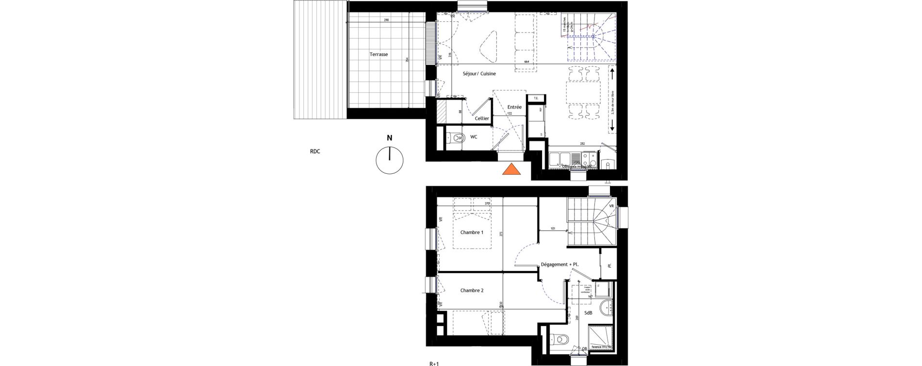 Duplex T3 de 62,48 m2 &agrave; L'Hermitage Centre