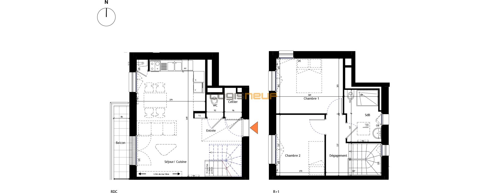 Duplex T3 de 60.91m2 1er étage O Le Clos Saint Avit L ...