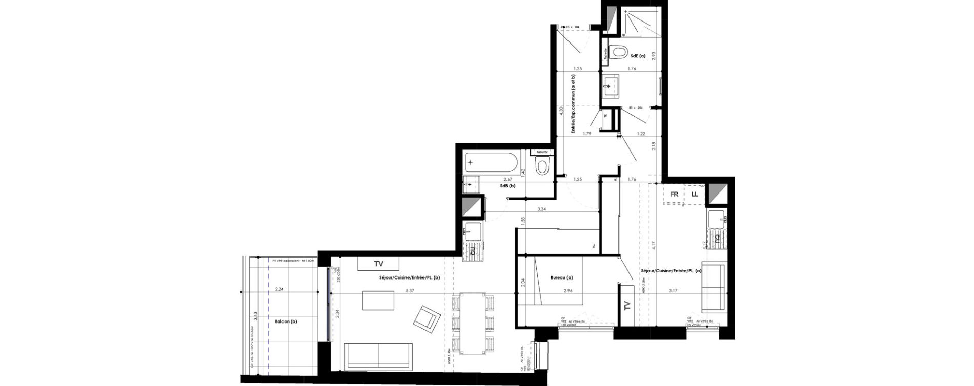 Appartement T3 de 62,41 m2 &agrave; Mordelles Vinc&eacute;