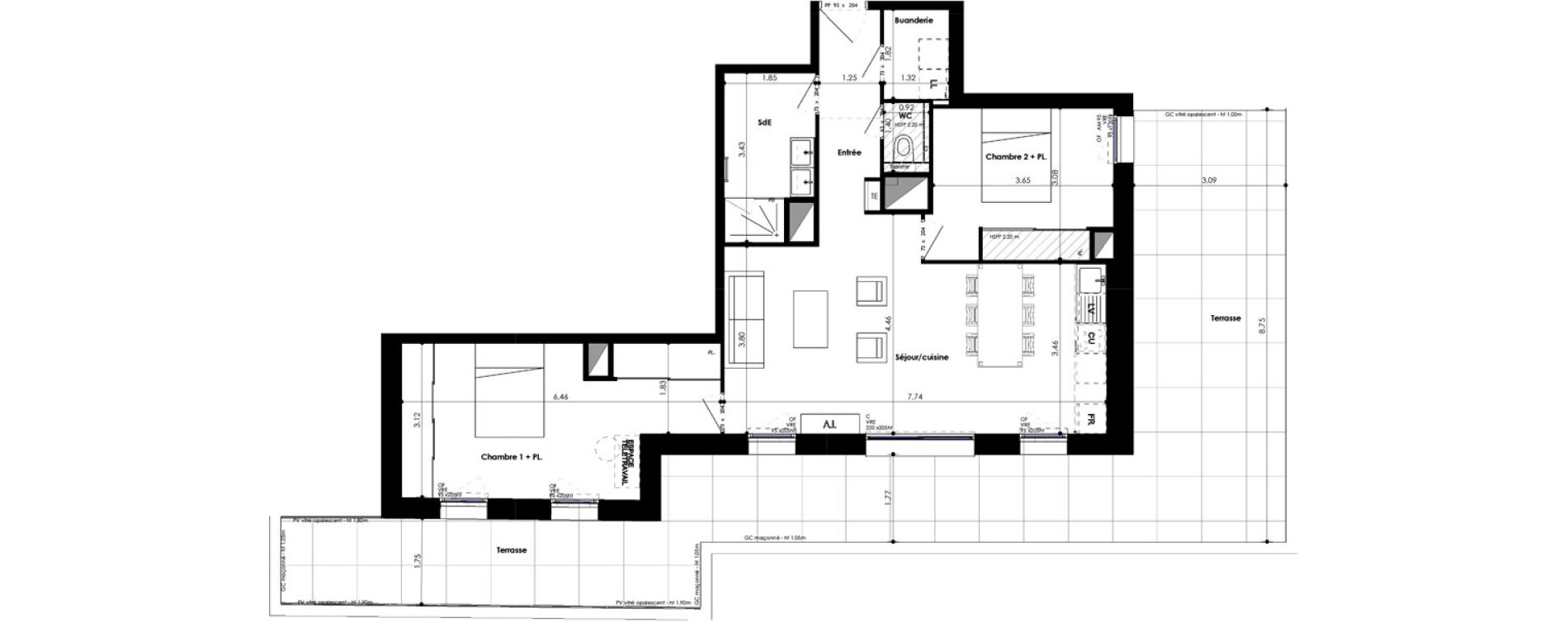 Appartement T3 de 72,67 m2 &agrave; Mordelles Vinc&eacute;