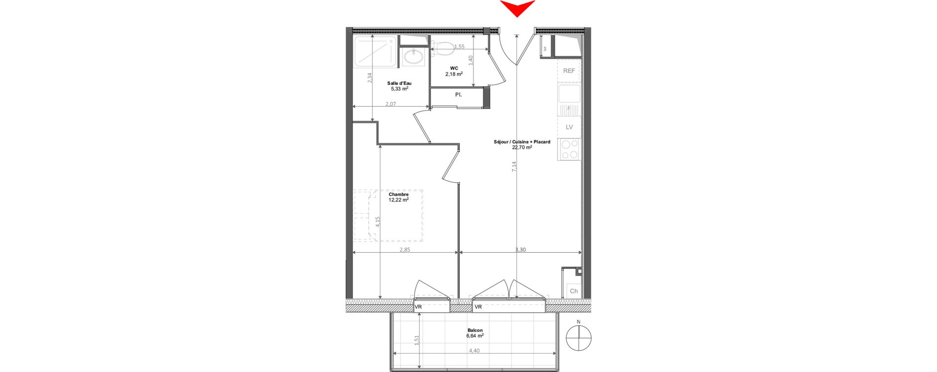 Appartement T4 de 92,30 m2 &agrave; Noyal-Ch&acirc;tillon-Sur-Seiche Centre