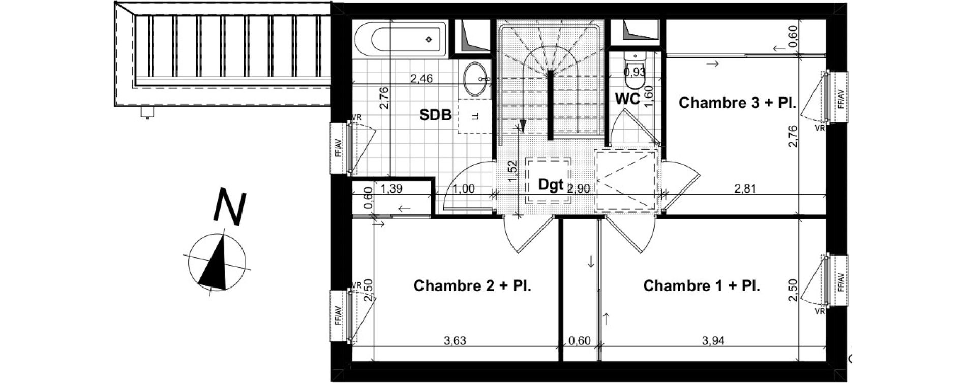 Maison T4 de 88,44 m2 &agrave; Noyal-Ch&acirc;tillon-Sur-Seiche Centre