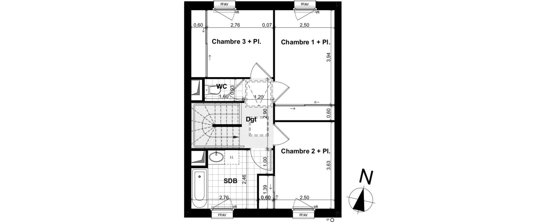 Maison T4 de 88,44 m2 à Noyal-Châtillon-Sur-Seiche Centre