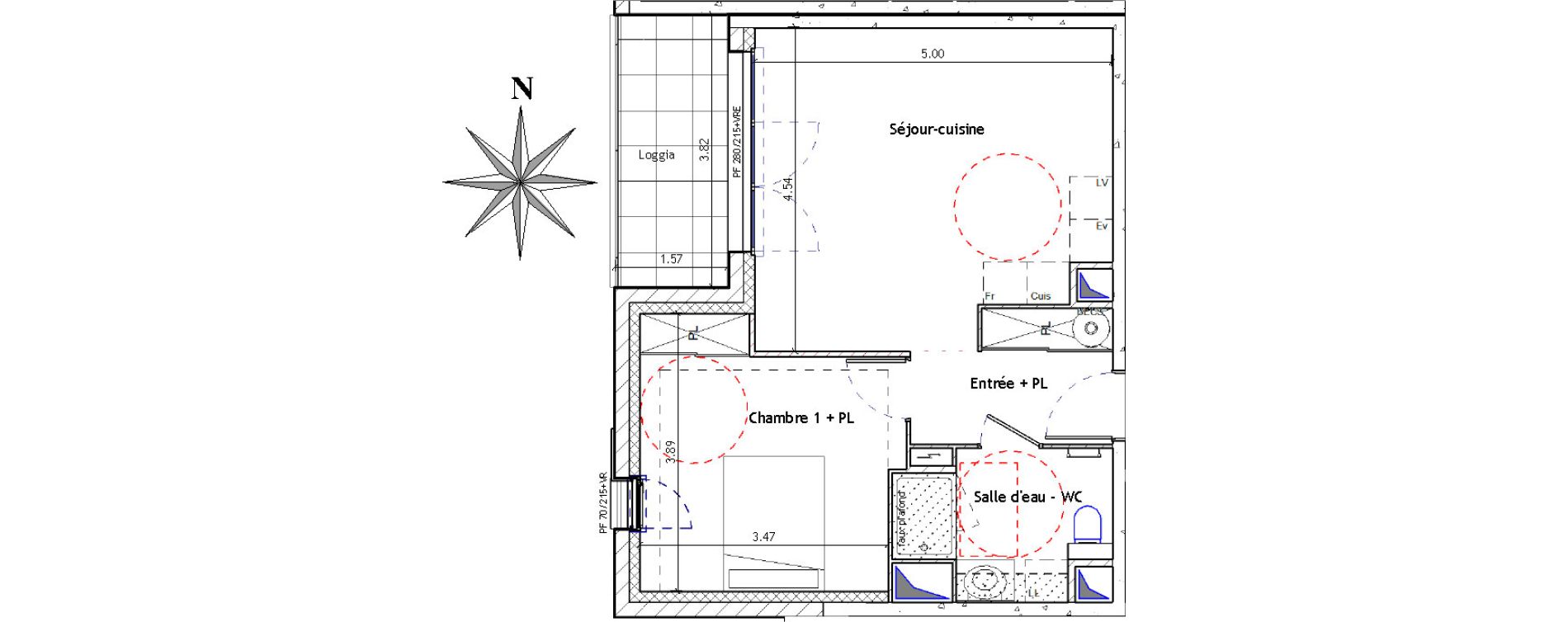 Appartement T2 de 44,09 m2 &agrave; Noyal-Ch&acirc;tillon-Sur-Seiche Centre