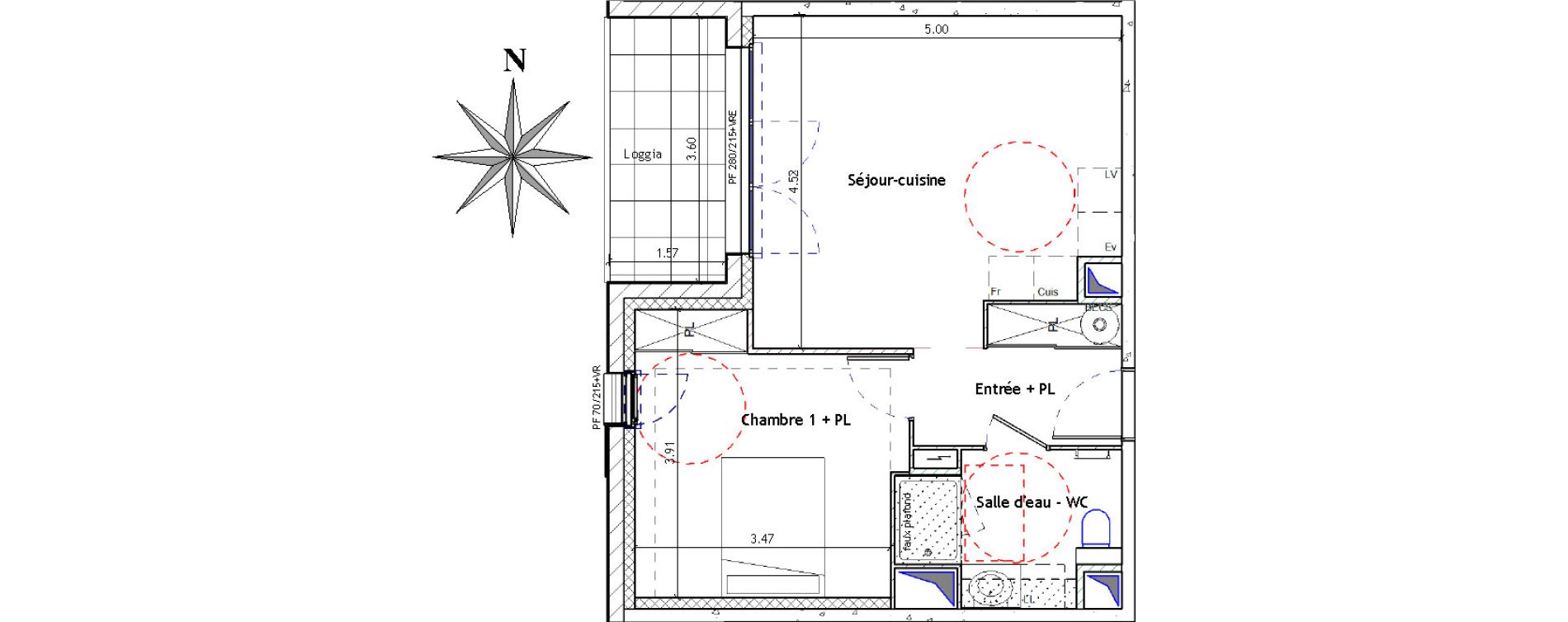 Appartement T2 de 44,13 m2 &agrave; Noyal-Ch&acirc;tillon-Sur-Seiche Centre