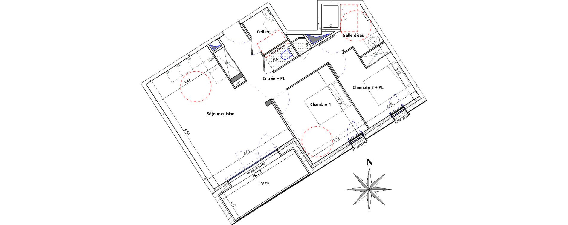 Appartement T3 de 64,94 m2 &agrave; Noyal-Ch&acirc;tillon-Sur-Seiche Centre