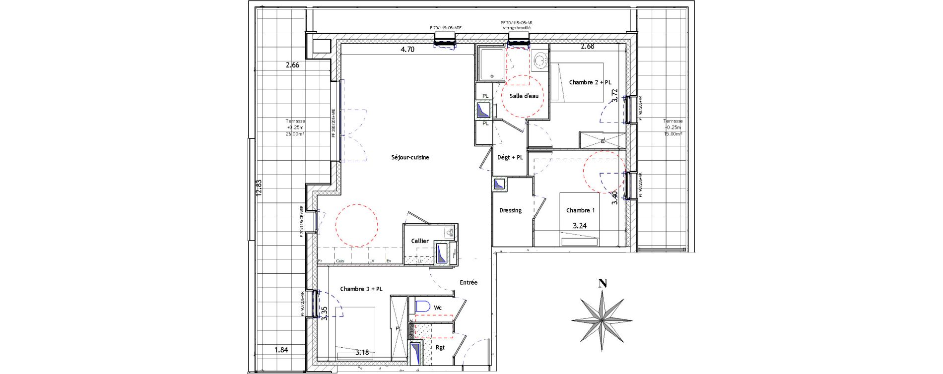Appartement T4 de 94,40 m2 &agrave; Noyal-Ch&acirc;tillon-Sur-Seiche Centre