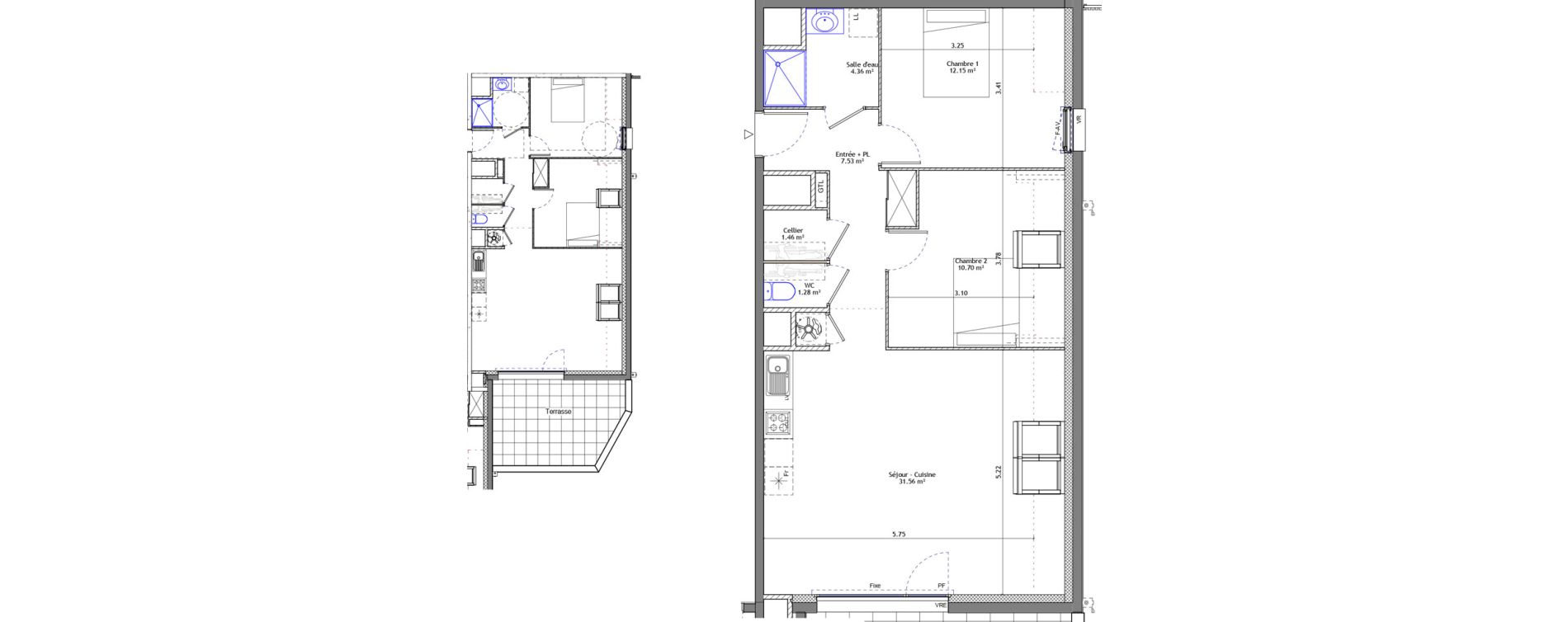 Appartement T3 de 69,04 m2 &agrave; Pont-P&eacute;an Centre
